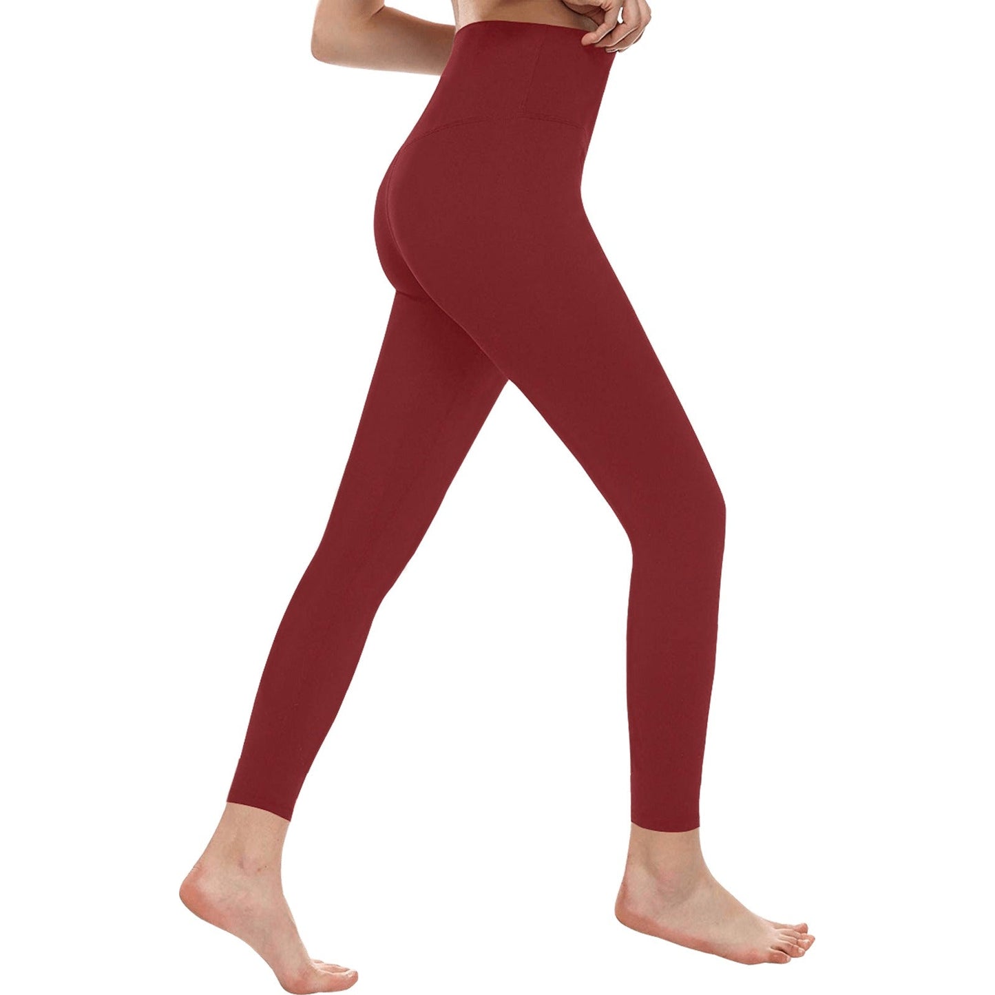 Burgundy High-Waisted Leggings - LoveLand Productions