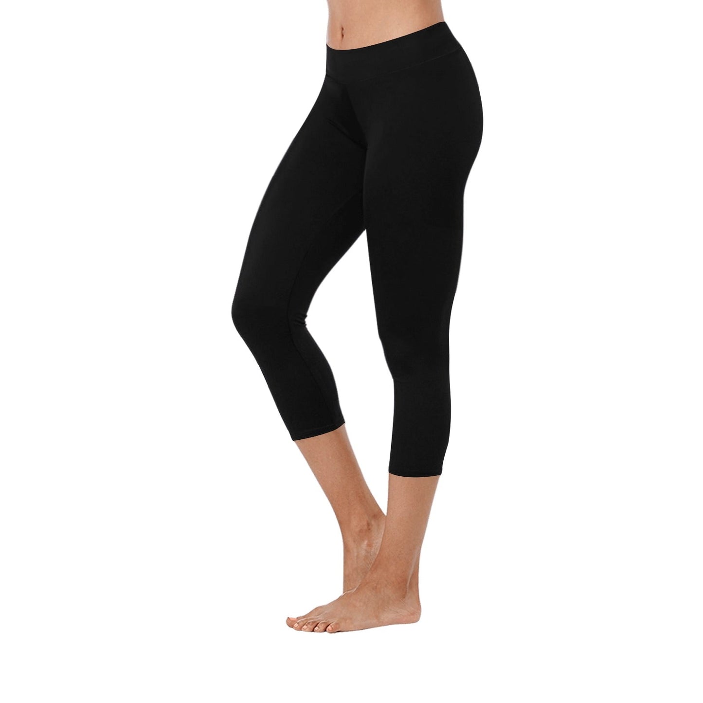 Low Rise Black Capri Leggings Plus Sizes Included - LoveLand Productions