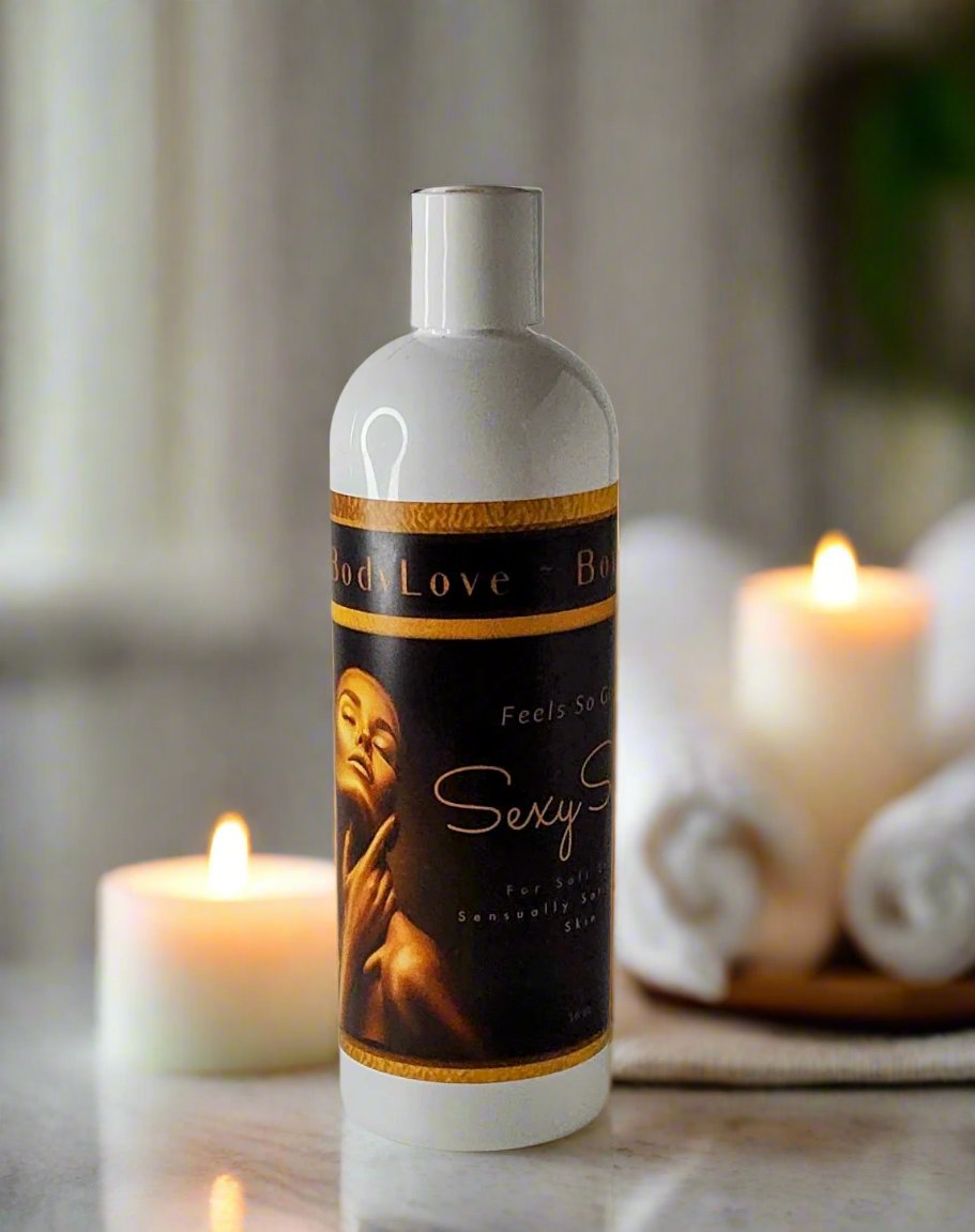 A woman touching her skin and feeling very sexy and sensual, ecstasy 