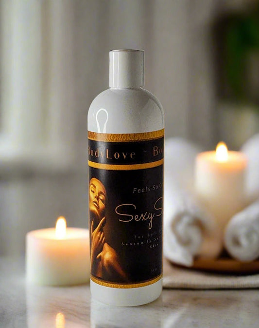 A woman touching her skin and feeling very sexy and sensual, ecstasy 