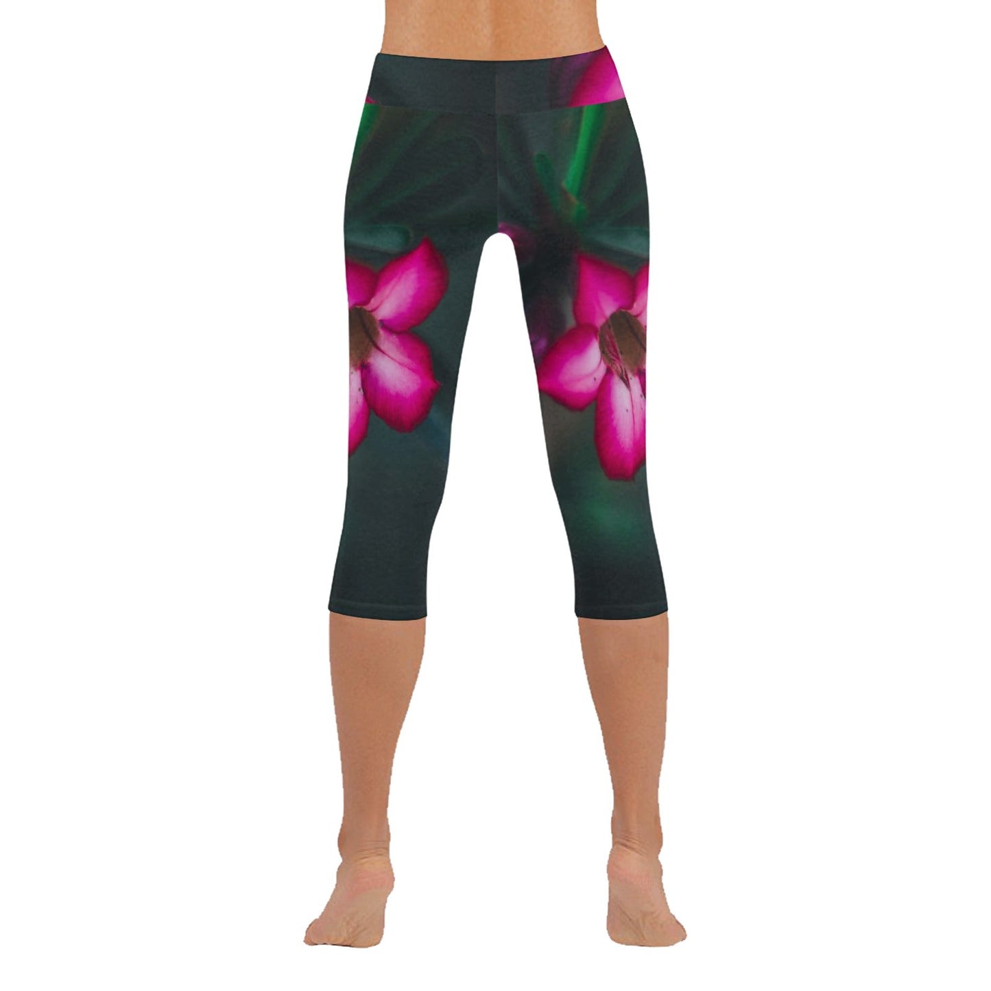 Beautiful Flower Low Rise Capri Leggings - LoveLand Productions