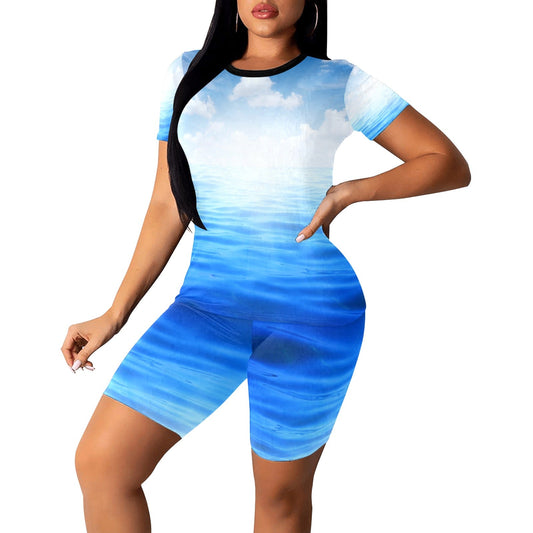Blue Skies Women's Short Yoga Set - LoveLand Productions