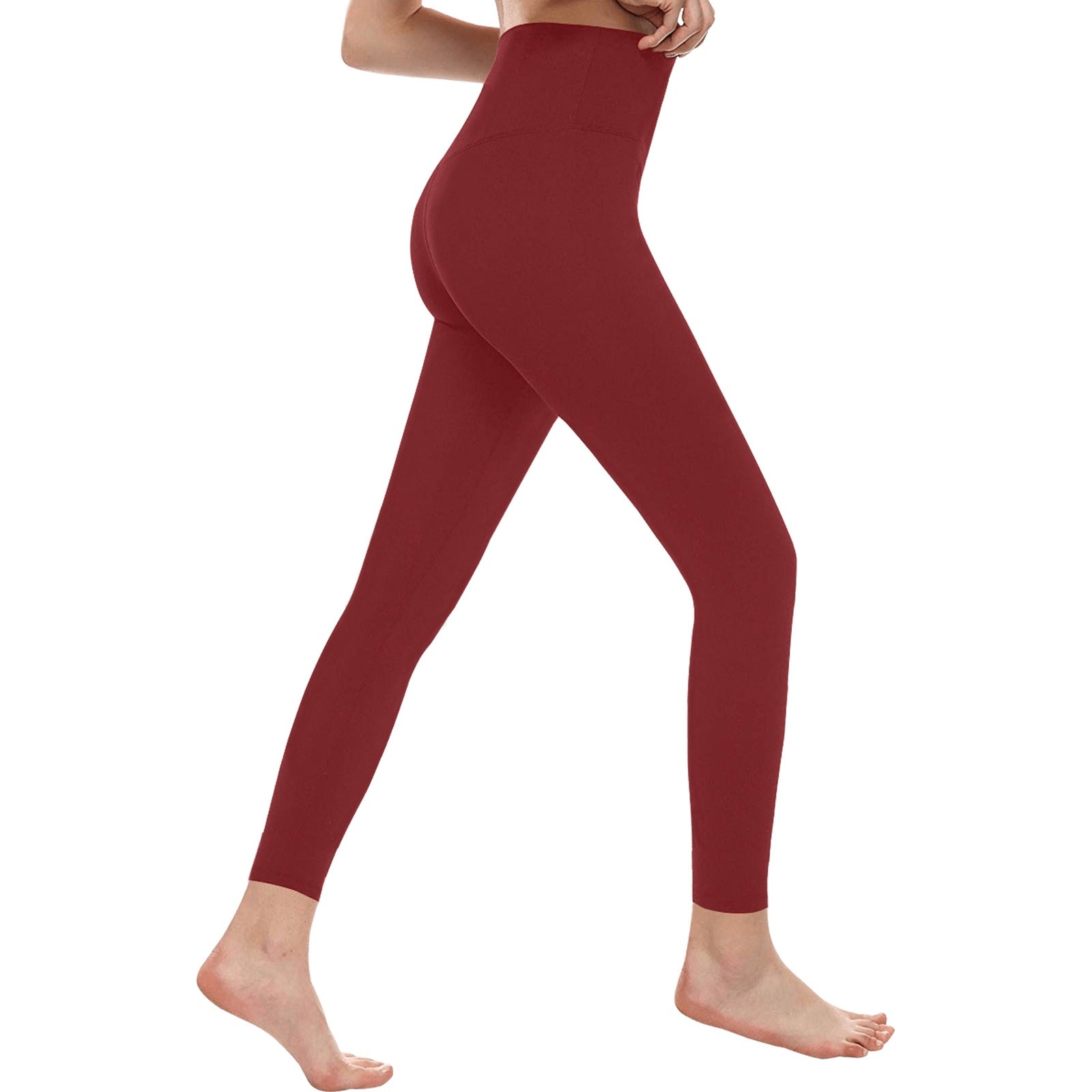 Burgundy High-Waisted Leggings - LoveLand Productions