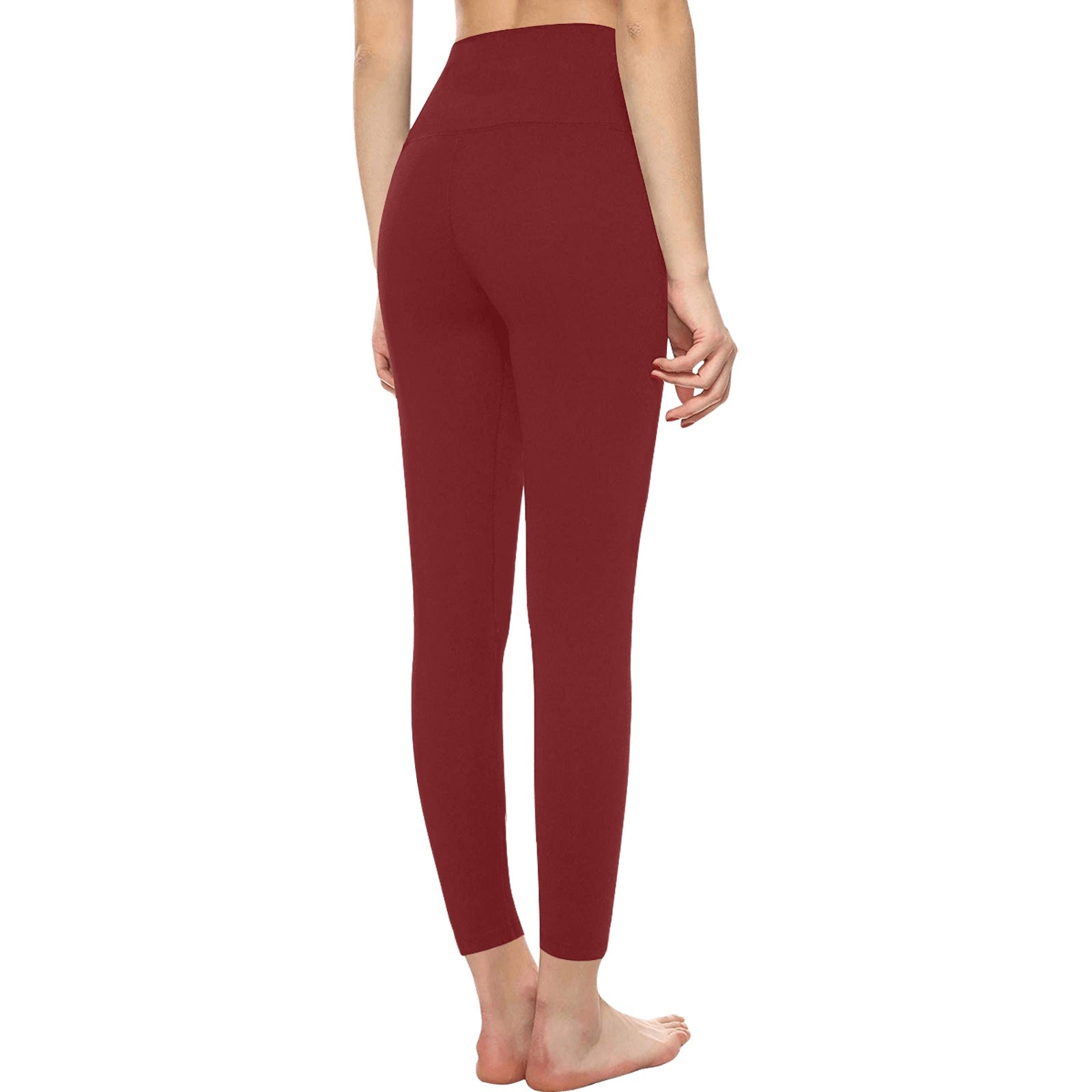Burgundy High-Waisted Leggings - LoveLand Productions