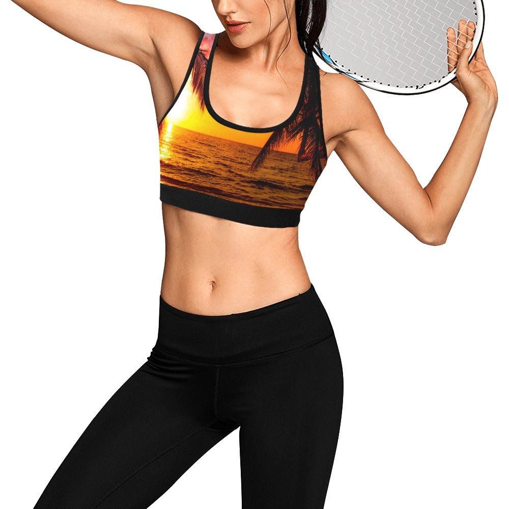 Golden Brown Oceans Sports Bra - LoveLand Productions