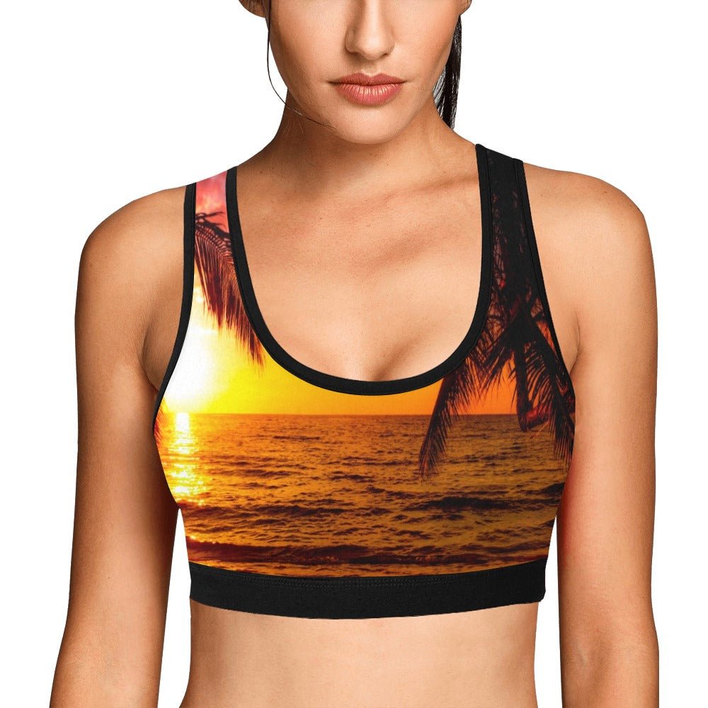 Golden Brown Oceans Sports Bra - LoveLand Productions