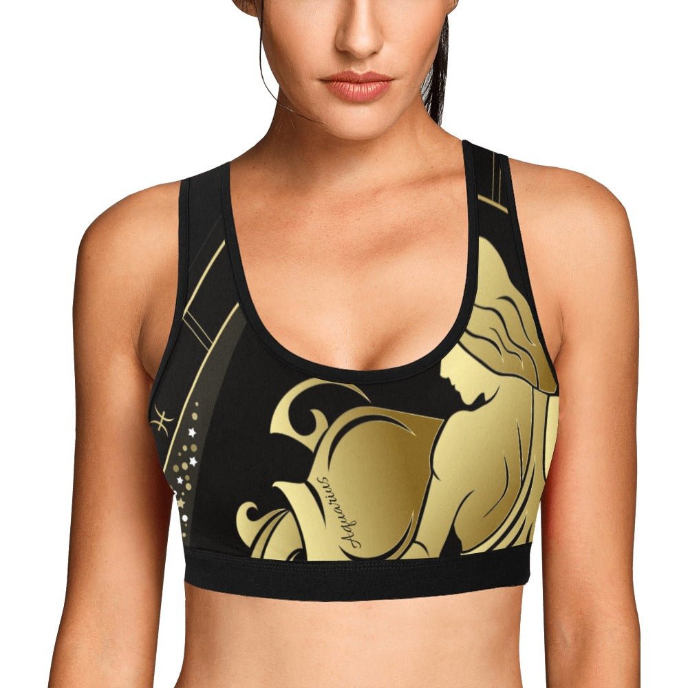 I Am Aquarian Water Bearer Sport Bra - LoveLand Productions