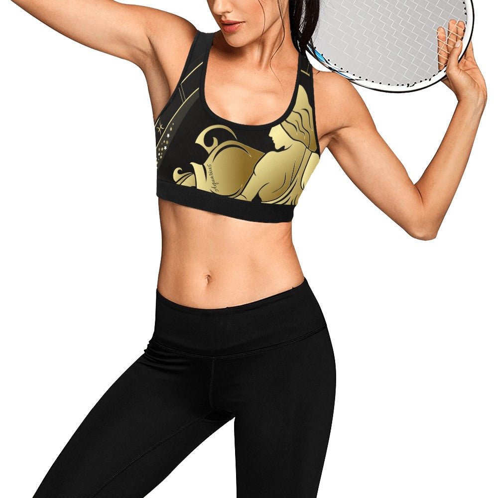 I Am Aquarian Water Bearer Sport Bra - LoveLand Productions