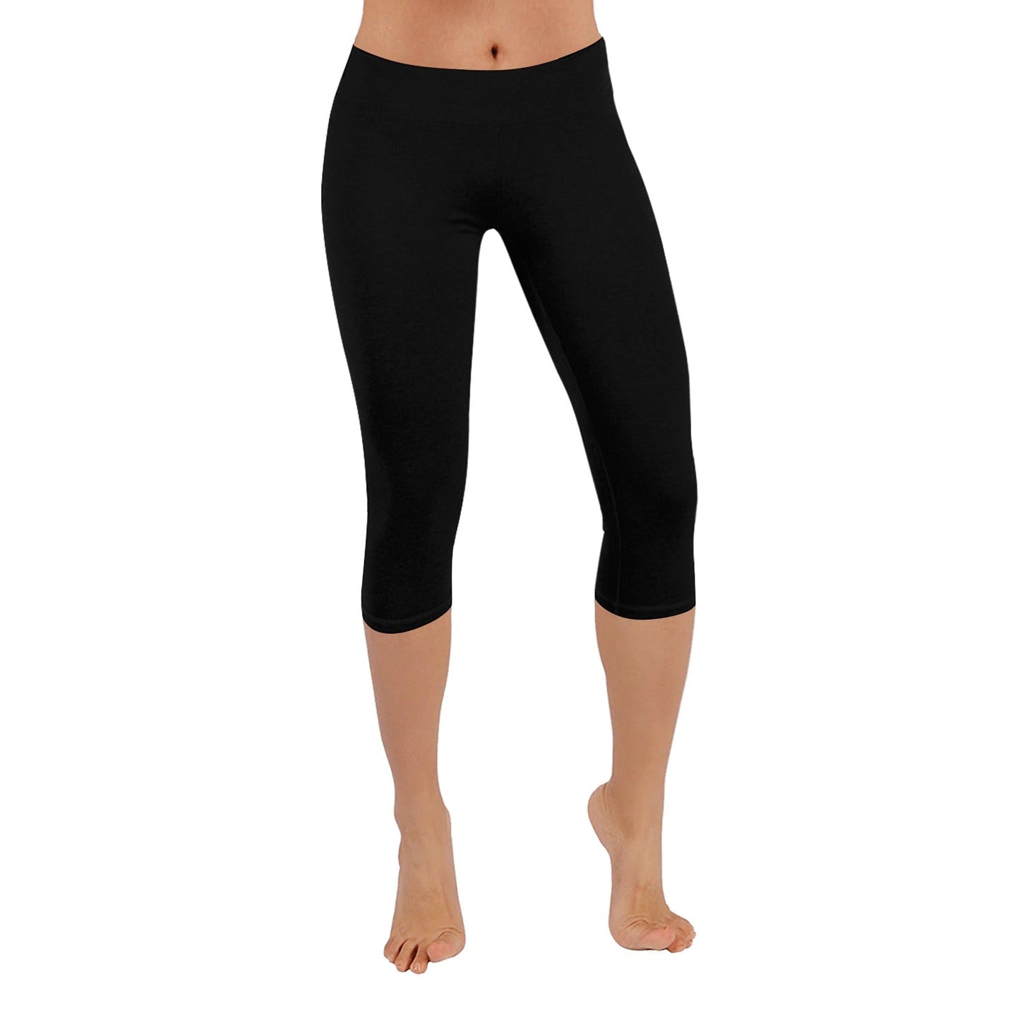 Low Rise Black Capri Leggings Plus Sizes Included - LoveLand Productions