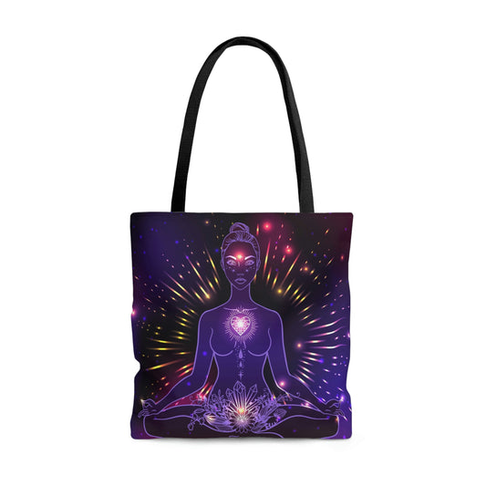 Purple Goddess Of Energy Yoga Tote Bag - LoveLand Productions