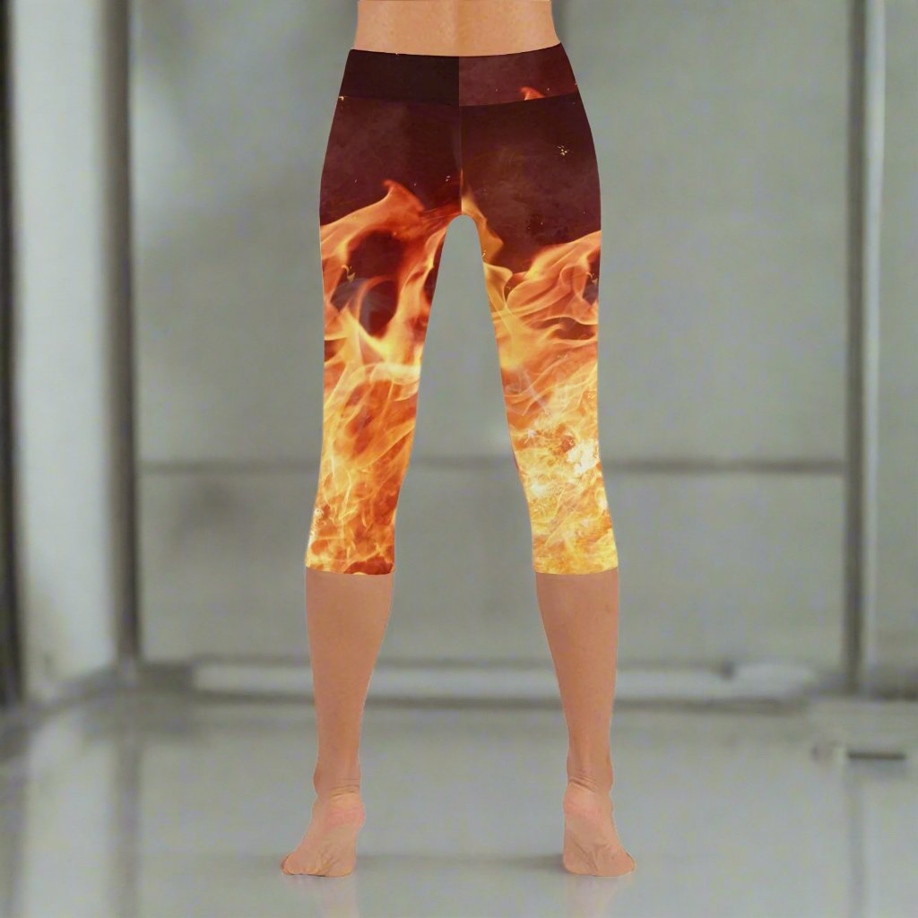 The Gift of Fire print Capri Pant - LoveLand Productions