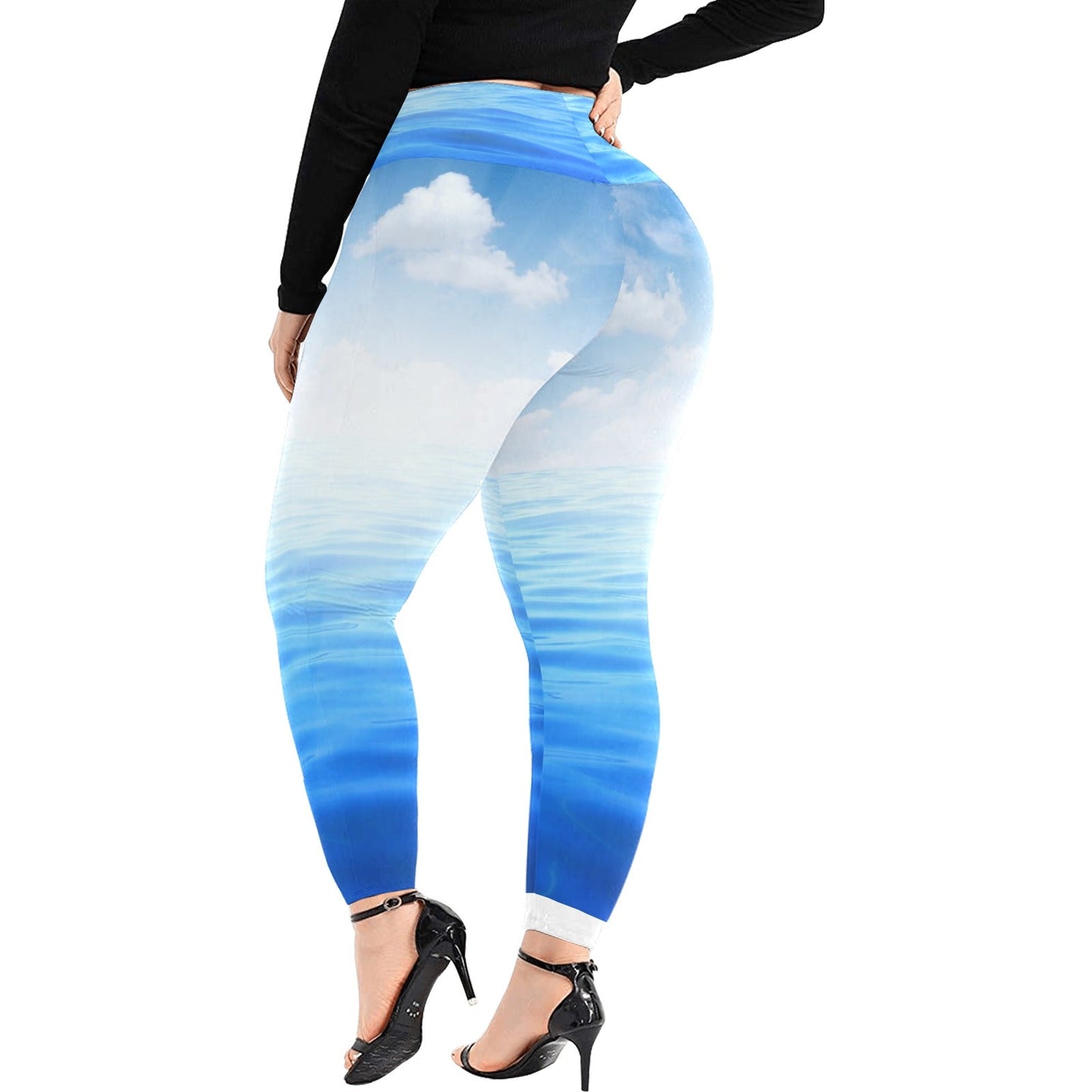 Women's High Waist Leggings(Plus Size)(ModelL45) - LoveLand Productions