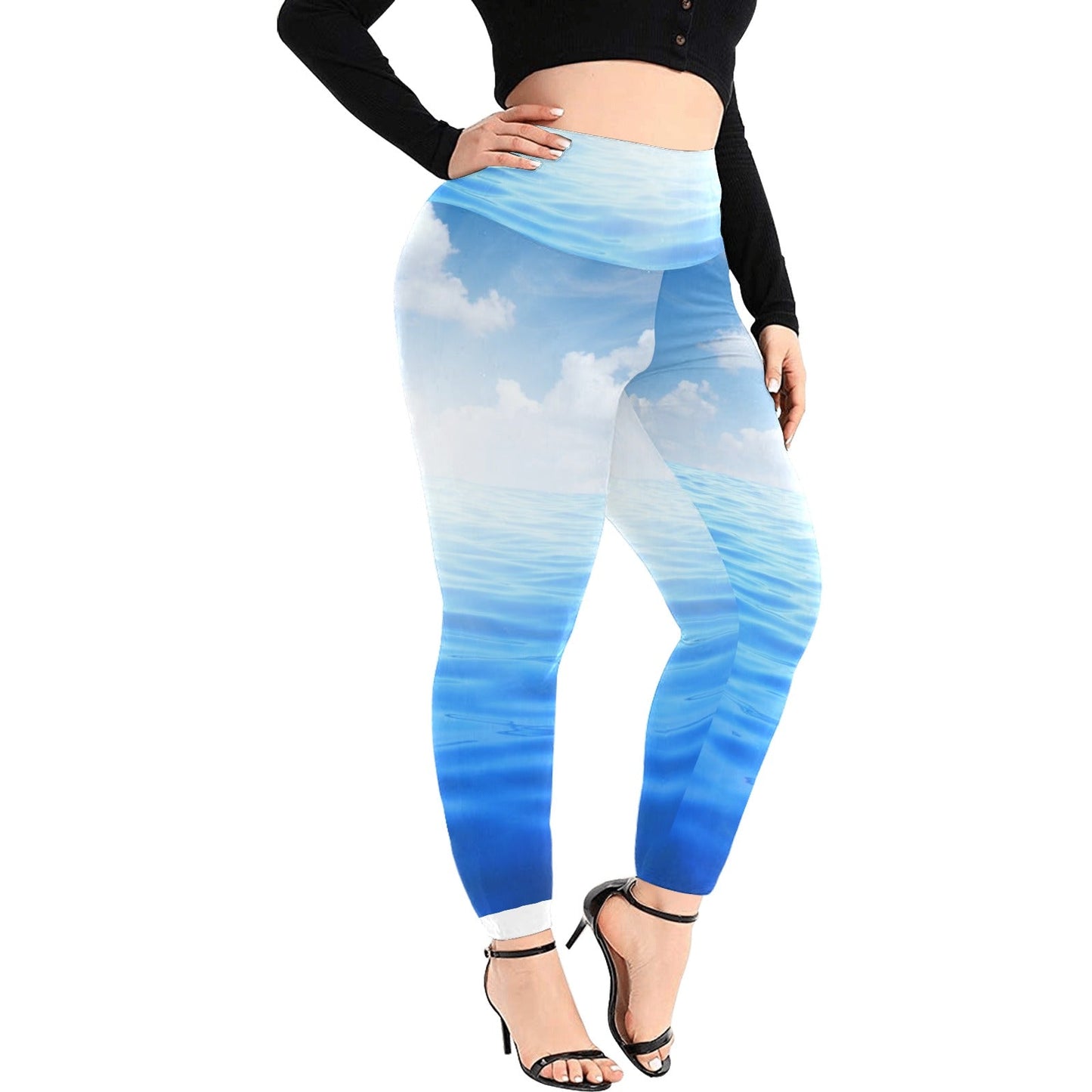 Women's High Waist Leggings(Plus Size)(ModelL45) - LoveLand Productions