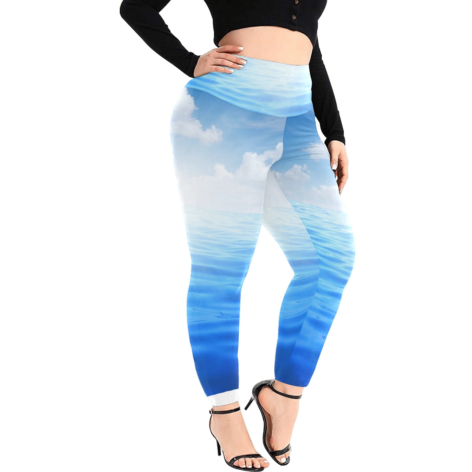 Women's High Waist Leggings(Plus Size)(ModelL45) - LoveLand Productions